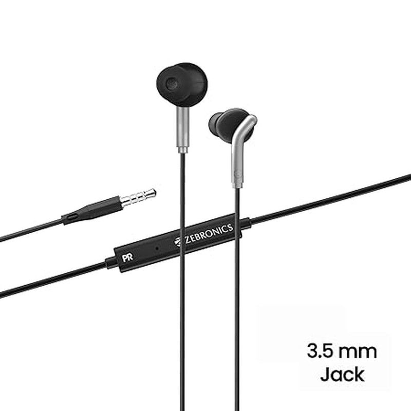 Zebronics Zeb Bro in Ear Wired Earphones with Mic and 10mm Drivers - Black image2